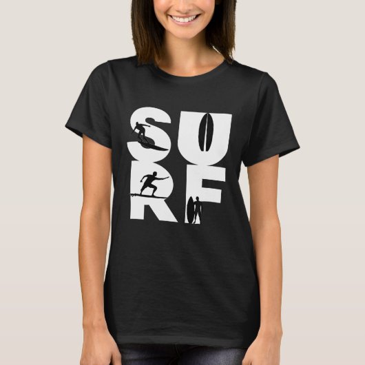サーファーとサーフボードSURF WaveライダーTシャツI Tシャツ (正面)