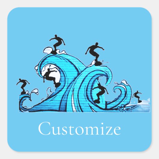 サーファーどこでもサンダー_コーブ スクエアシール (正面)