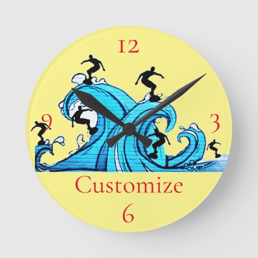 サーファーどこでもサンダー_コーブ ラウンド壁時計 (正面)