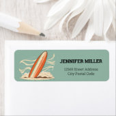 サーファーのための熱帯パラダイス ラベル (インサイチュ)