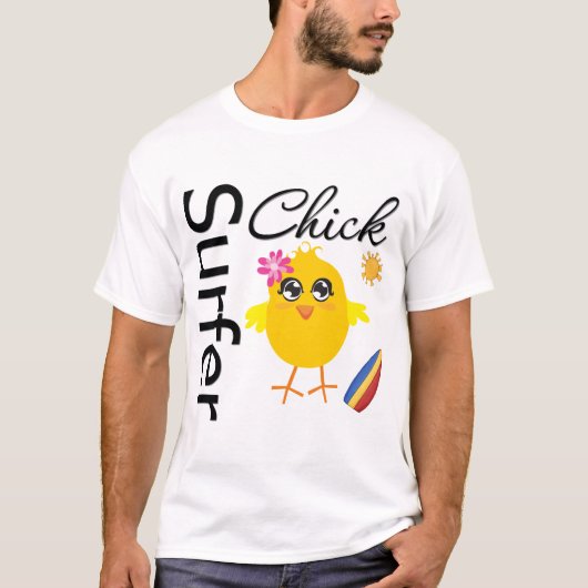 サーファーのひよこ Tシャツ (正面)