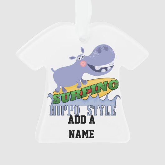 サーファーのカバ オーナメント (正面)