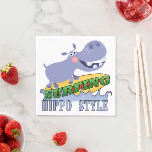 サーファーのカバ スタンダードカクテルナプキン (インサイチュ)