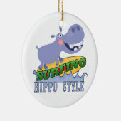 サーファーのカバ セラミックオーナメント (右)