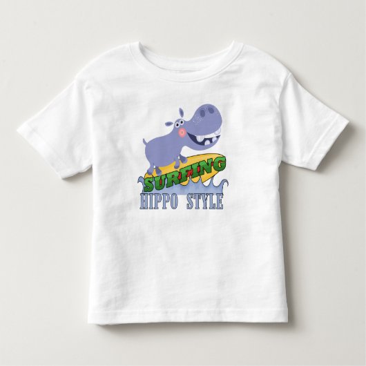 サーファーのカバ トドラーTシャツ (正面)