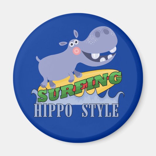 サーファーのカバ マグネット (正面)