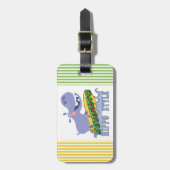 サーファーのカバ ラゲッジタグ (正面縦)