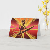 サーファーのグリーティングカード – カスタマイ空白のズ可能、 カード (黄色い花)