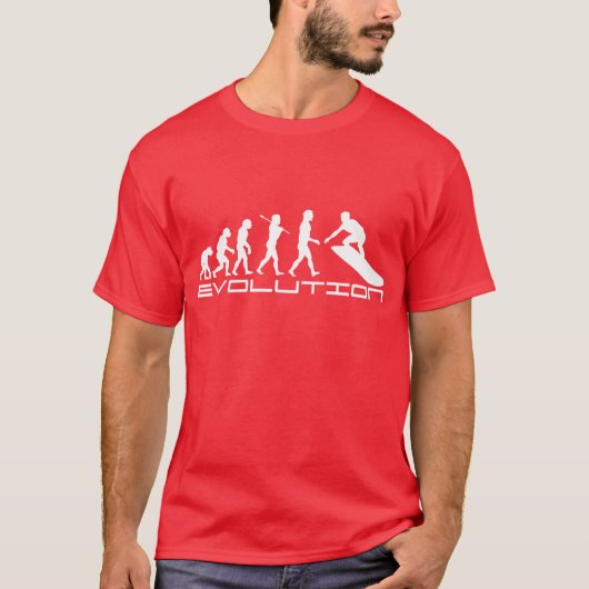 サーファーのサーフィンのスポーツの進化の芸術 Tシャツ (正面)