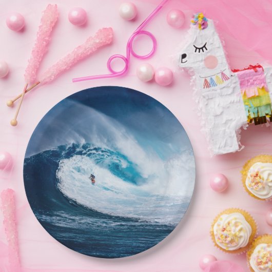 サーファーのサーフィンの海洋波のWatersportの紙皿 ペーパープレート (パーティー)