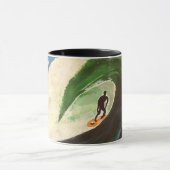 サーファーのサーフィンの管の乗車の海のRipcurlのコーヒー・マグ マグカップ (中央)