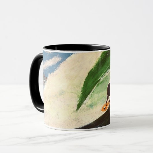 サーファーのサーフィンの管の乗車の海のRipcurlのコーヒー・マグ マグカップ (正面左)