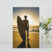 サーファーのシルエットと日の出 便箋 (スタンド正面)