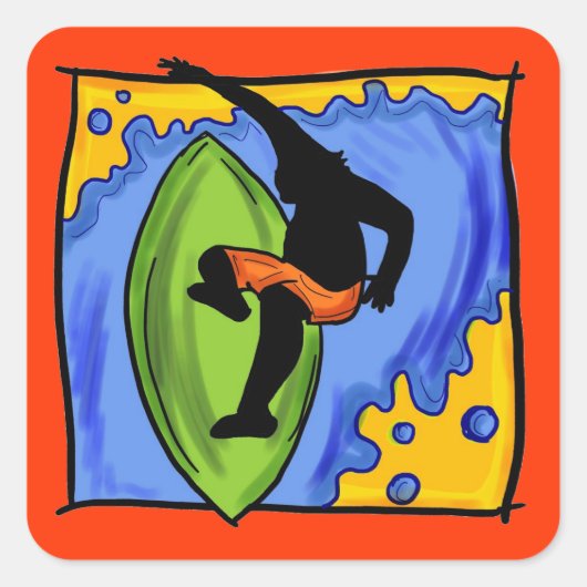 サーファーのシール スクエアシール (正面)