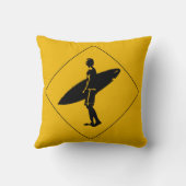 サーファーの交差の警告標識、サンディエゴ クッション (裏面)