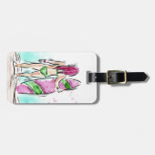 サーファーの女の子のカスタムな荷物のラベル ラゲッジタグ (正面横)