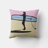 サーファーの女の子の枕、版権カレンJウィリアムス クッション (裏面)