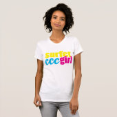 サーファーの女の子熱い色の女性のTシャツ Tシャツ (正面フル)