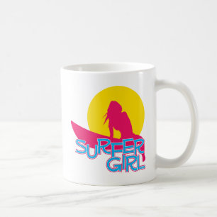 サーファーの女の子 コーヒーマグカップ