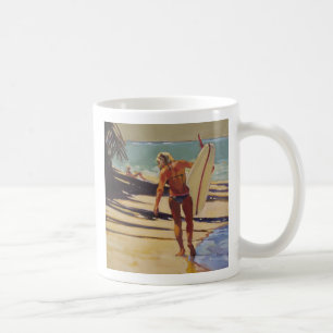 サーファーの女の子 コーヒーマグカップ