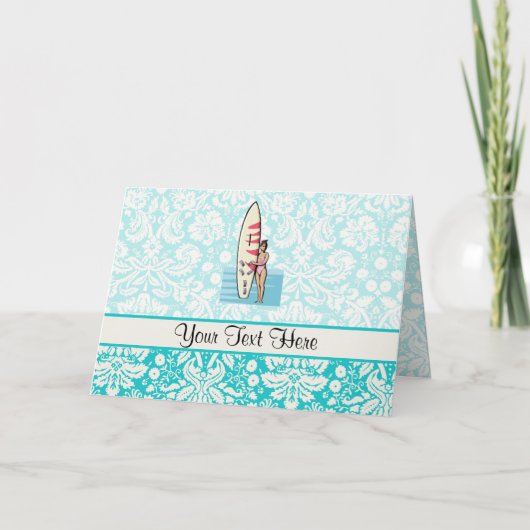 サーファーの女の子 ノートカード (正面)