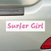 サーファーの女の子 バンパーステッカー (車上)