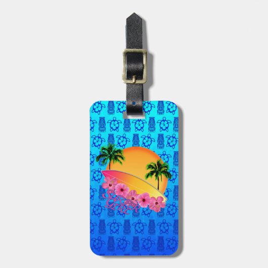 サーファーの女の子 ラゲッジタグ (正面縦)