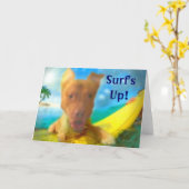 サーファーの奴の挨拶状 カード (黄色い花)