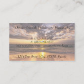 サーファーの楽園の名刺上の日の出 名刺 (裏面)