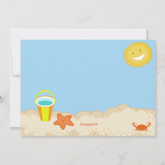 サーファーの男の子のビーチのパーティーの誕生日の招待状 招待状 (裏面)