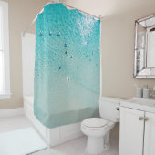 サーファーの空中表示、澄ん海。 シャワーカーテン (インサイチュ)