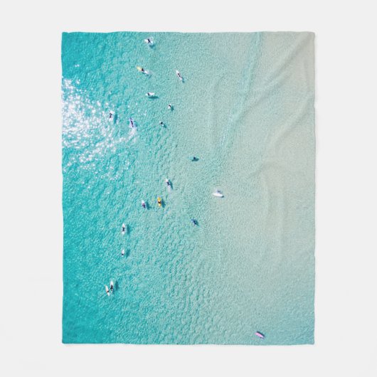 サーファーの空中表示、澄ん海。 フリースブランケット (正面)