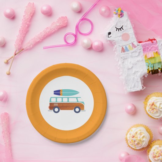 サーファーの紙皿のヴィンテージのサーフボードの紙皿 ペーパープレート (パーティー)