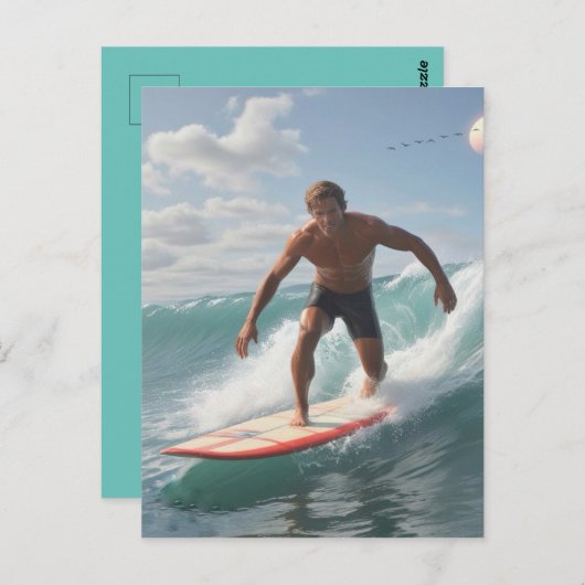 サーファーの誕生日 ポストカード (正面/裏面)