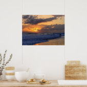 サーファーアットサンセットオンカウアイビーチ,ニハウHORIZON ポスター (キッチン)