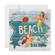 サーファーアロハフラガールハワイビーチブライダルシャワー