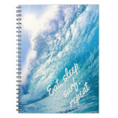 サーファーウェーブ海ブルーホワイト食べスリープサーフリピート ノートブック (正面)