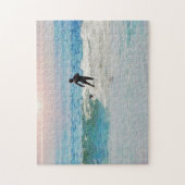 サーファーオンウェーブビーチサンセットパズル ジグソーパズル (縦)