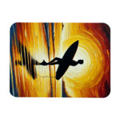 サーファーオンザビーチアットサンセット マグネット (横)