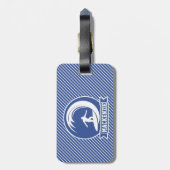 サーファーオンブルー&ホワイトストライプズ ラゲッジタグ (裏面縦)