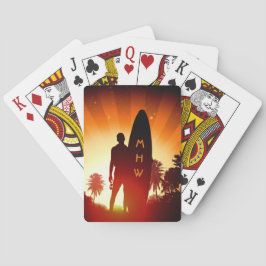 サーファーカスタムサンセット遊モノグラム トランプ