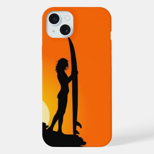 サーファーガールの夕陽 iPhoneケース (裏面)