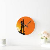 サーファーガールウォールクロック ラウンド壁時計 (ホーム)