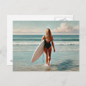 サーファーガールオンザビーチ ポストカード (正面/裏面)
