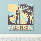 サーファーガールキャンバスアート キャンバスプリント (インサイチュ (ウッドフロア))