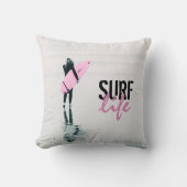サーファーガールクッションサーフアートコースタルディコールスロー クッション (正面)