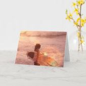 サーファーガールグリーティングカード カード (黄色い花)