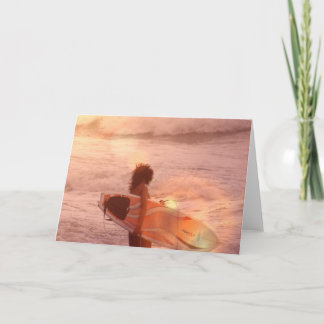 サーファーガールグリーティングカード カード