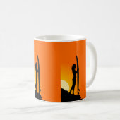 サーファーガールサンセットドリームスケープ コーヒーマグカップ (正面右)