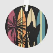 サーファーガールサーフボードサーフィン女性女子サーフオース オーナメント (裏面)